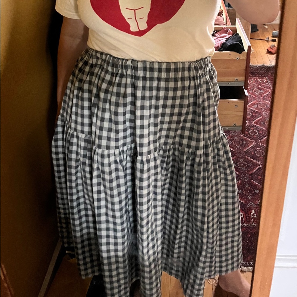 Off On Cotton Gingham Skirt